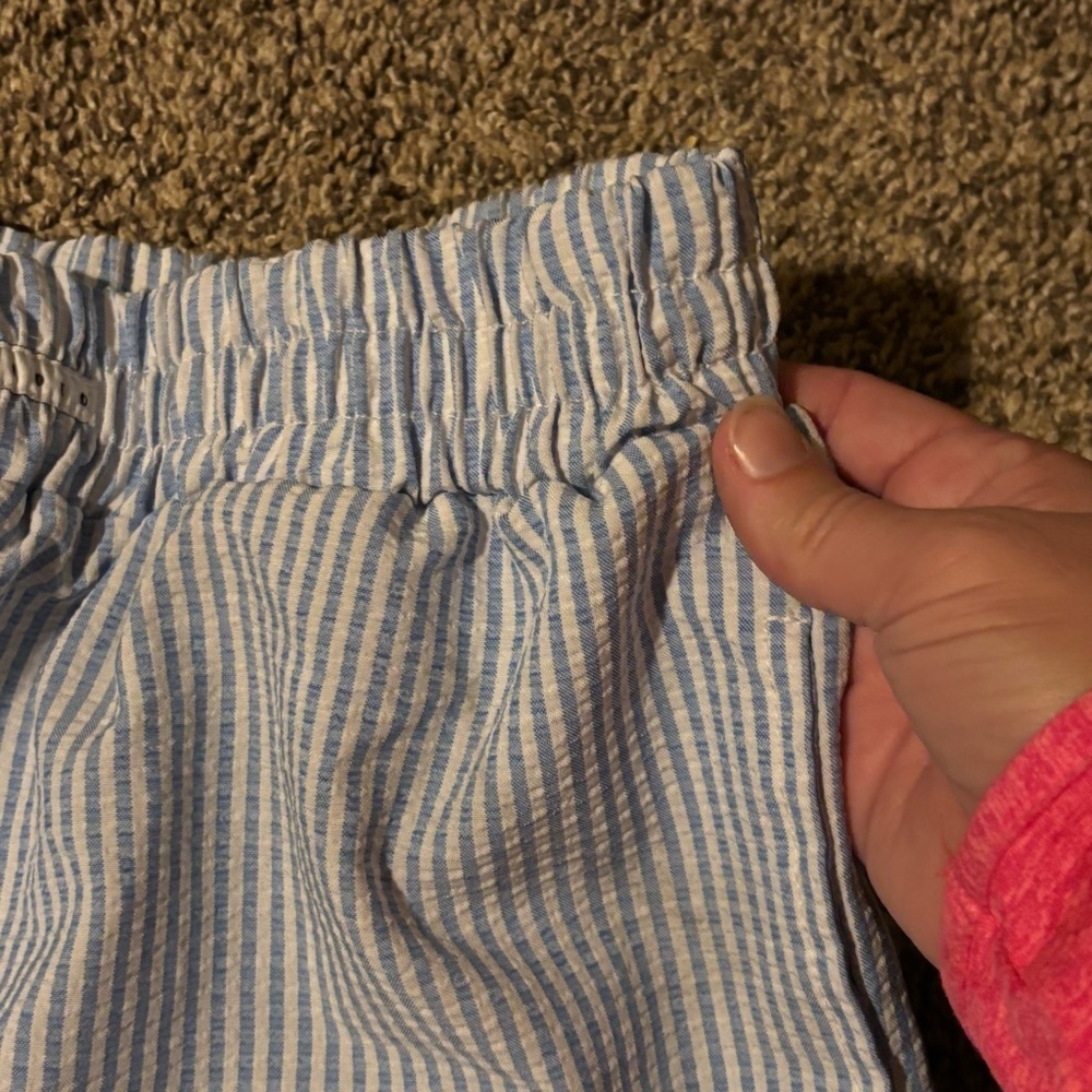Missguided Pinstriped Boxer Shorts White & Blue Pinstriped Sz XL - Picture 8 of 9